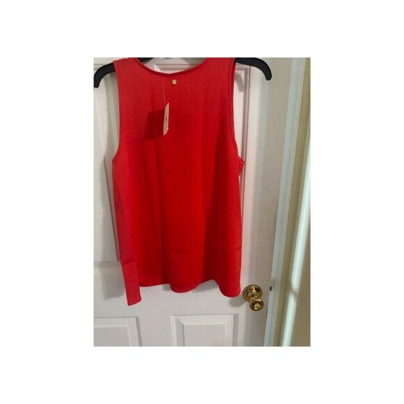 Fabletics Eco Satin Tank Top in Strawberry Red Sz M - Picture 3 of 5